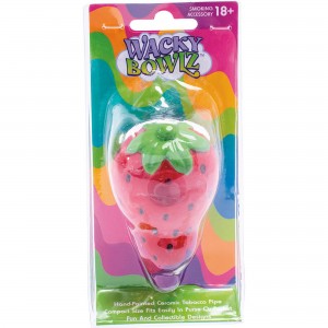 3.5" Strawberry Ceramic Pipe - Wacky Bowlz [CP112]